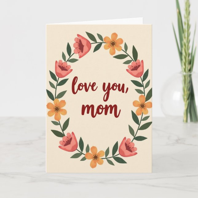 Carte florale « Je t'aime maman » (Devant)