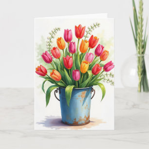 Carte florale joyeuse de printemps