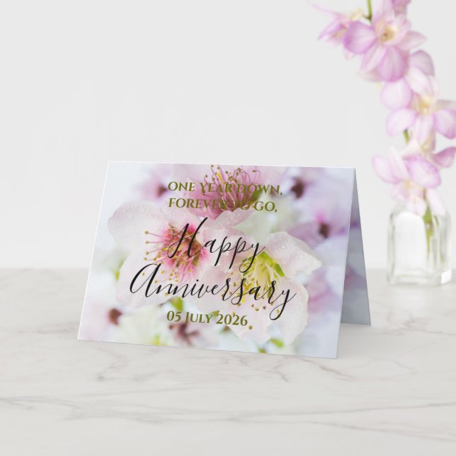 Carte Florale Joyeux Anniversaire (Orchidée)