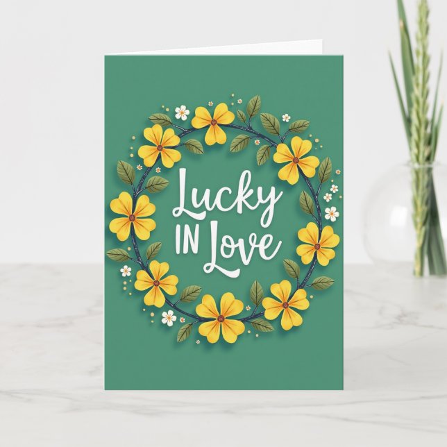 Carte florale Lucky In Love (Devant)