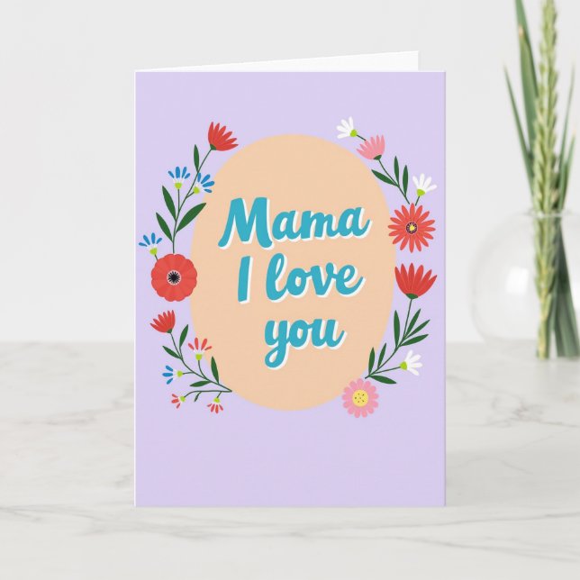 Carte Florale Maman Je T'Aime (Devant)