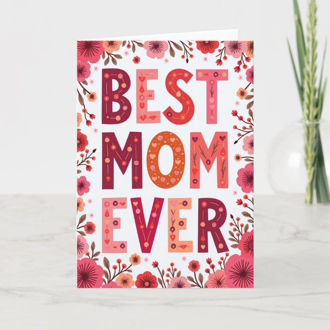 Carte Florale Meilleure Maman (Devant)