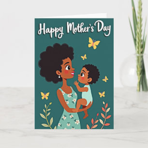 Carte Florale Mère et Enfant