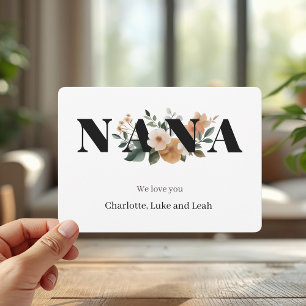 Carte florale moderne personnalisée pour Nana