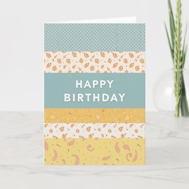 Carte florale pastel pour anniversaire (Devant)