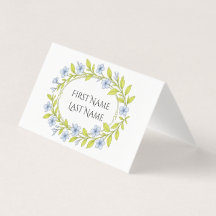 Carte florale pliée pour table de fête