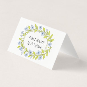 Carte florale pliée pour table de fête