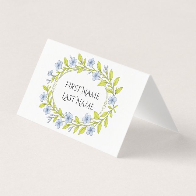 Carte florale pliée pour table de fête (Front)