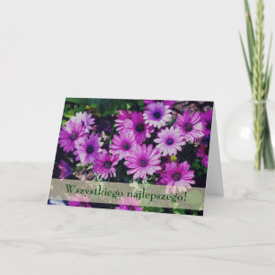 Carte Florale polonaise Anniversaire Sto Lat Afric