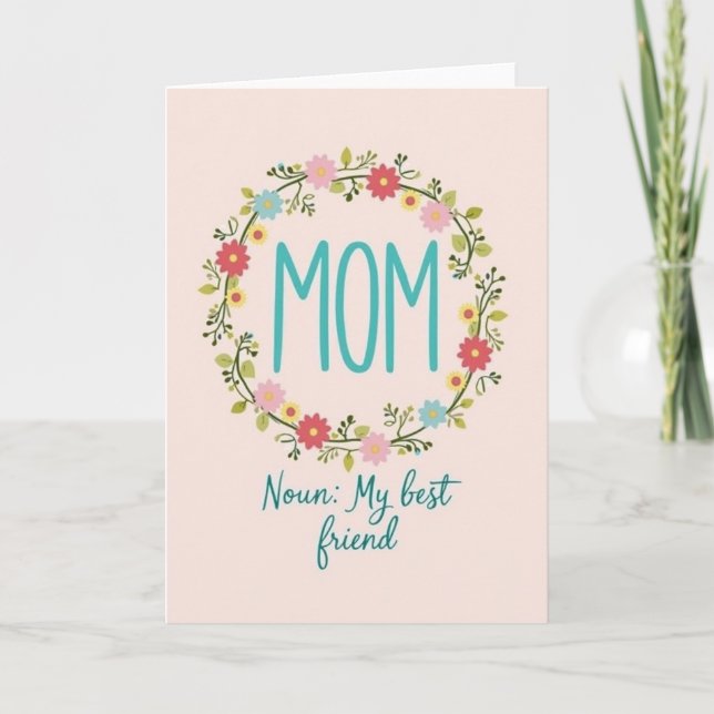 Carte florale pour la meilleure amie maman (Devant)