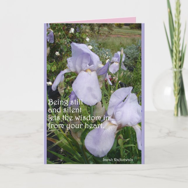 Carte florale Purple Iris Silent Wisdom Heart (Devant)
