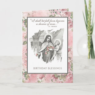 Carte florale religieuse de la sœur catholique Ste
