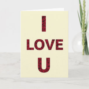 Carte florale romantique rouge Je t'aime