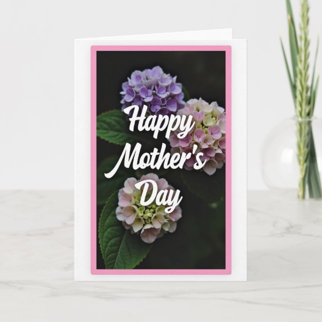 Carte florale rose et blanche (Devant)