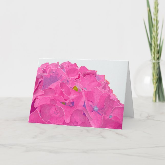 Carte Florale rose Hydrangea (Devant)