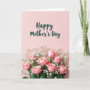 Carte florale rose pâle