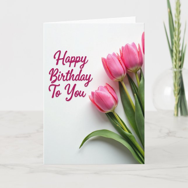 Carte florale rose rayée (Devant)