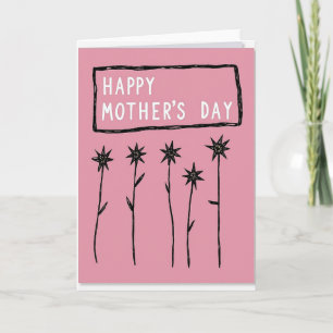 Carte florale Rose rose pour la fête des mères