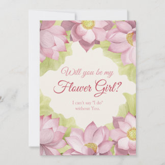 Carte florale rose 'Seras-tu ma demoiselle d'honne