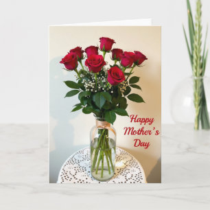 Carte florale rouge et blanche