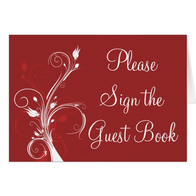 Carte florale rouge et blanche de Tableau (Devant horizontal)