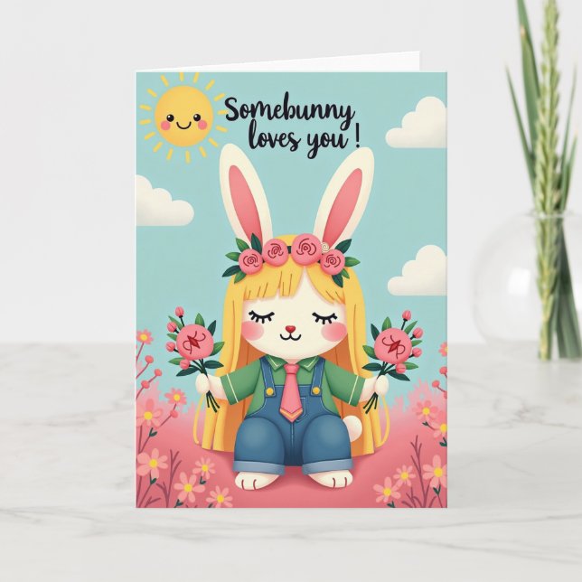 Carte Florale Somebunny Vous Aime (Devant)