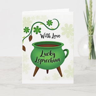 Carte florale verte avec amour