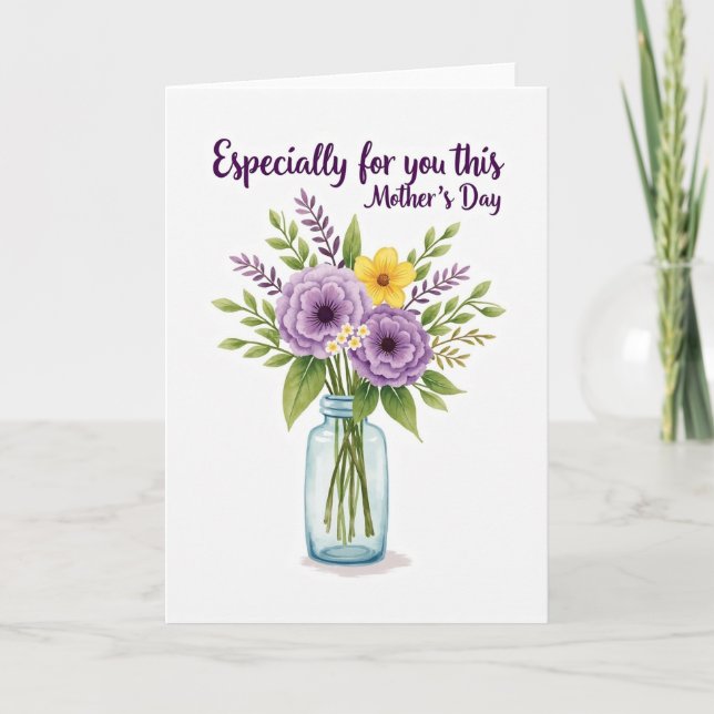 Carte florale violette et jaune (Devant)