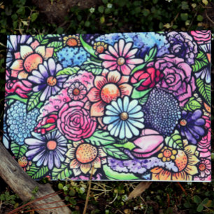 Carte Flore Bouquet Fleur de printemps