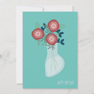 Carte Flore de campagne simple dans Vase Anniversaire Ca