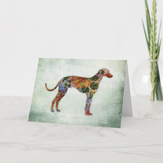 Carte Flore De Chien Gris Sur Vert (Devant)