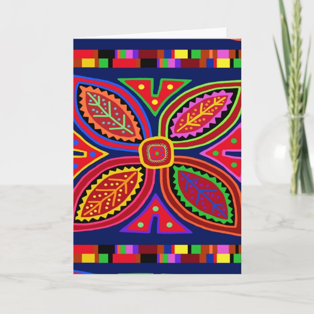 Carte Flore de Kuna Indian Mola (Devant)