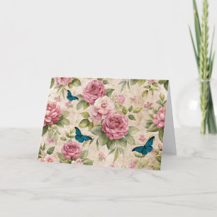 Carte Flore et papillons inspirés Ephemera