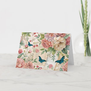 Carte Flore et papillons inspirés Ephemera