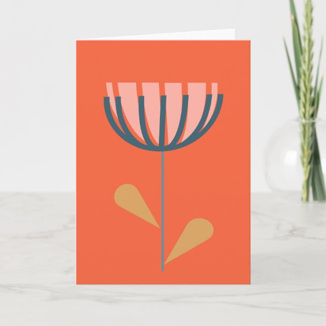 Carte Flore folklorique scandinave Art simple Fleur oran (Devant)