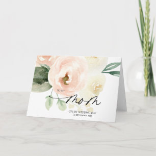 Carte Flore rose à ma mère Cadeau du jour du mariage de