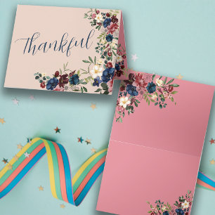 Carte Flore Rustique Thanksgiving Message personnalisé