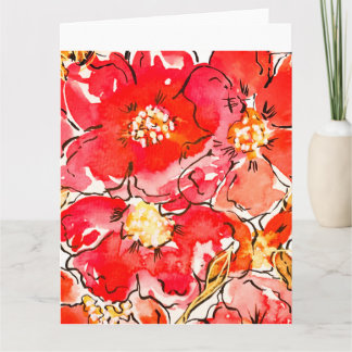 Carte Flores d'aquarelles en gras