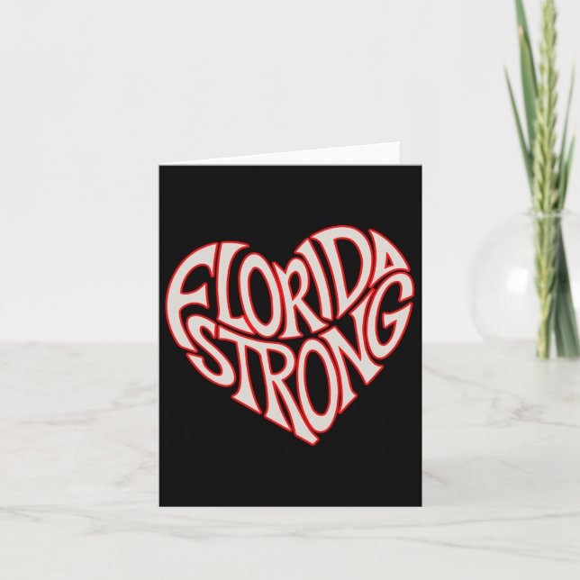 Carte Florida Strong Heart State Pride Typographie  (Devant)