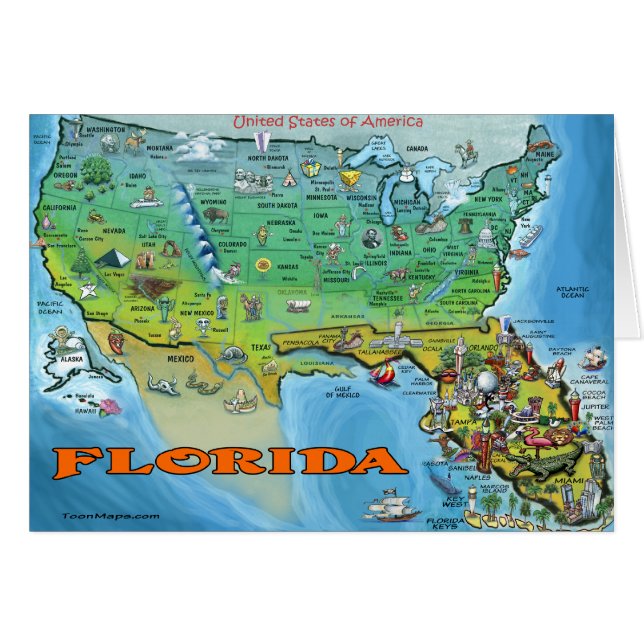 Carte Florida USA (Devant horizontal)