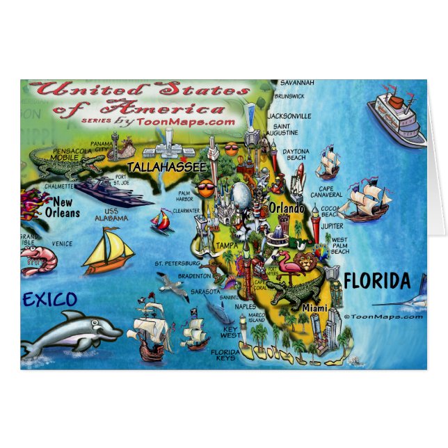 Carte Florida USA (Devant horizontal)