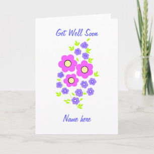 Carte Flower Get Well Soon Card ajouter nom avant