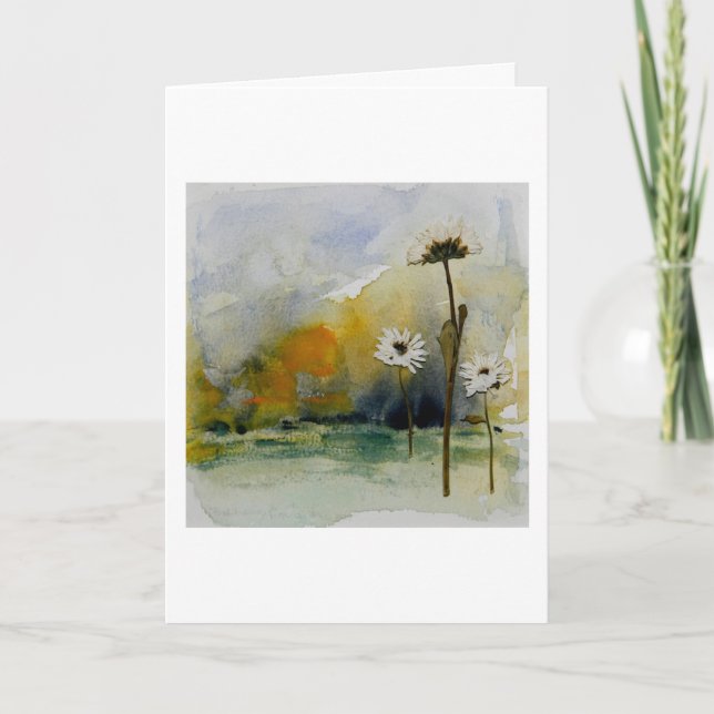 Carte Flower Landscape Greeting Card Blank Inside  (Devant)