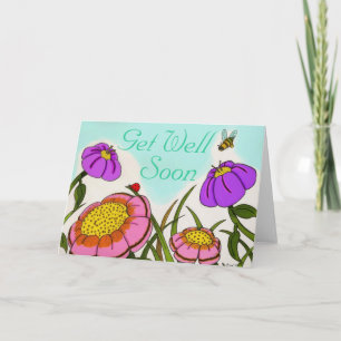 Carte Flower Meadow "Get Well Bientôt"