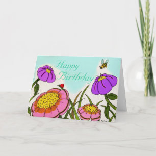 Carte Flower Meadow "Happy Birthday"