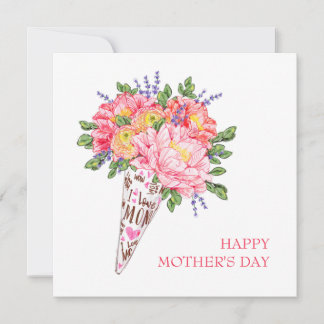 Carte Flower Mother's Day, Cartes de voeux, Cadeau