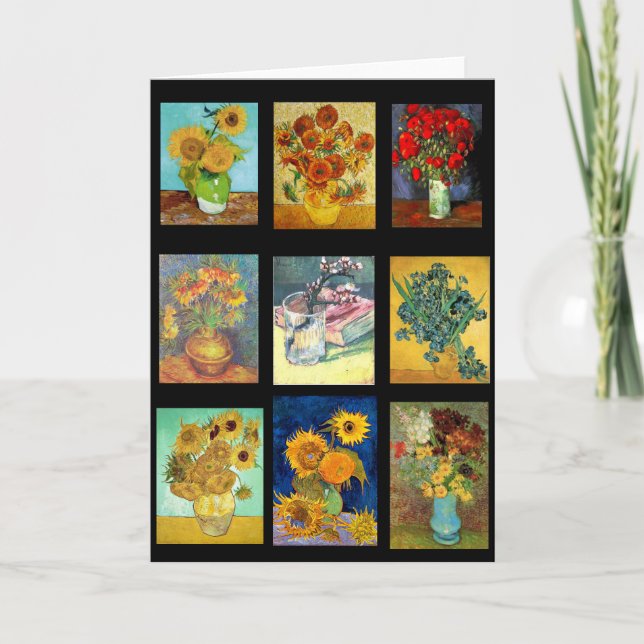 Carte Flower Paintings by Van Gogh, Fine Art, (Devant)