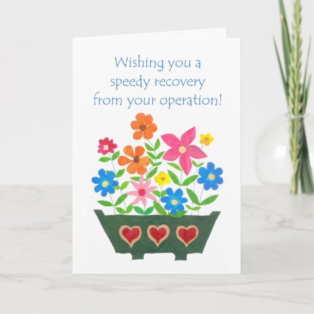 Carte Flower Power Get Well - Chirurgie (Devant)