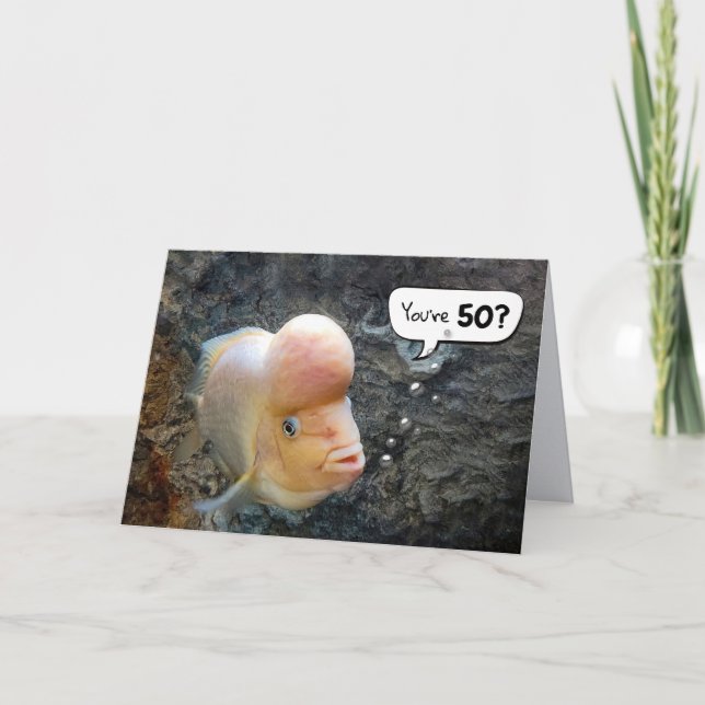 Carte Flowerhorn Fish 50e Humour d'anniversaire (Devant)