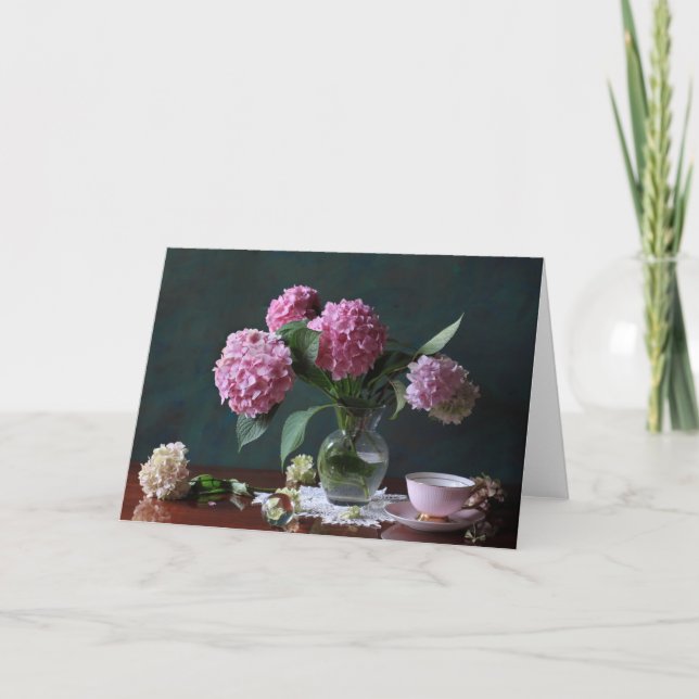 Carte Flowers | Hydrangeas in Vase (Devant)